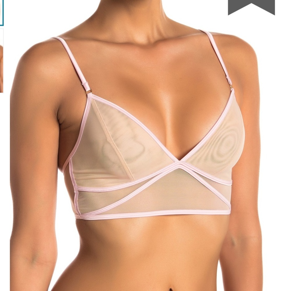 LOOKING FOR: Shimera, satin trim mesh bralette